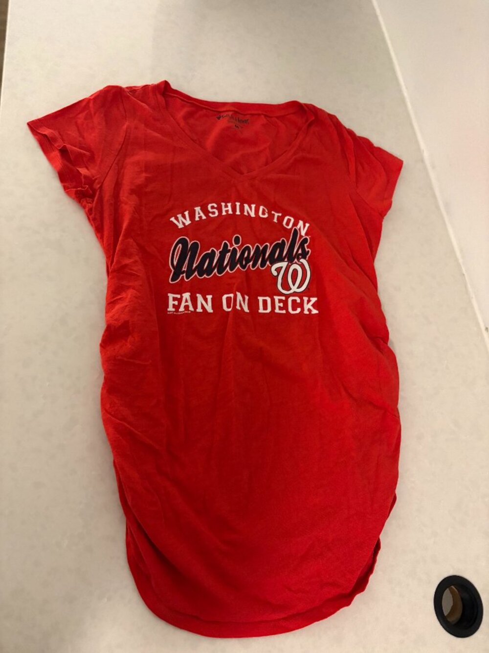 Washington Nationals Maternity Shirt Medium Red Soft As a Grape X Motherhood